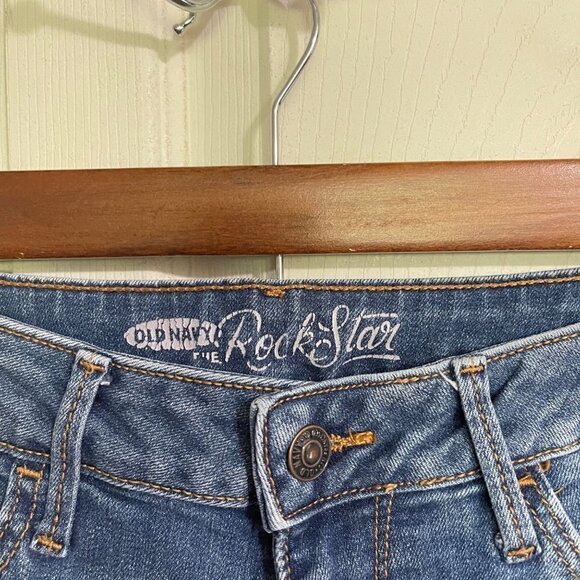 Old Navy Womens Dark Wash Rockstar Cut Off Denim Jean Shorts Size 2 - Picture 2 of 5